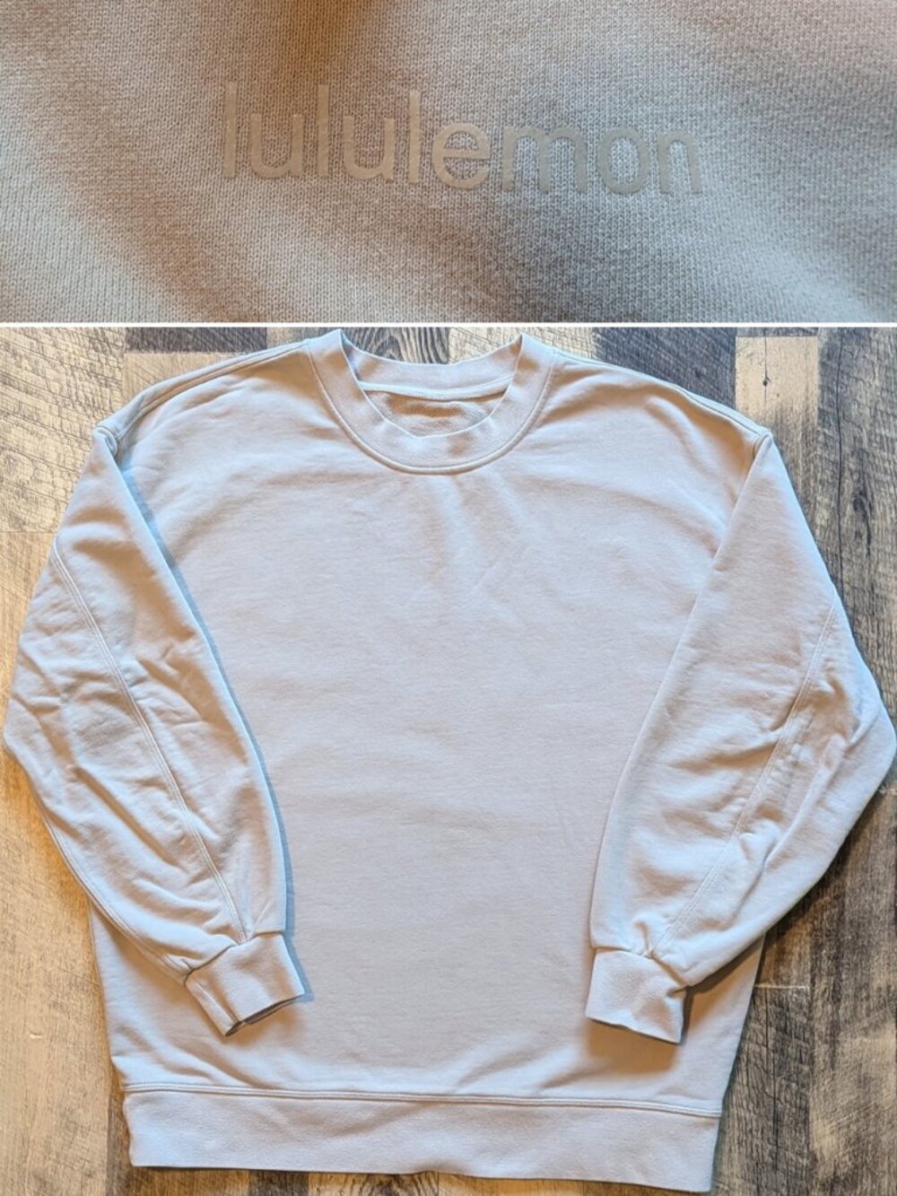 Lululemon Perfectly Oversized Crew Sweatshirt Beige Cotton Terry